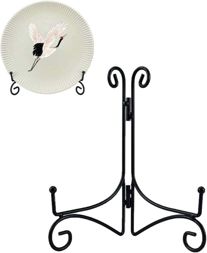 SVENJBB Black Iron Plate Stand, 6 Inch Plate Display Stands (2 Pack) - Image 1